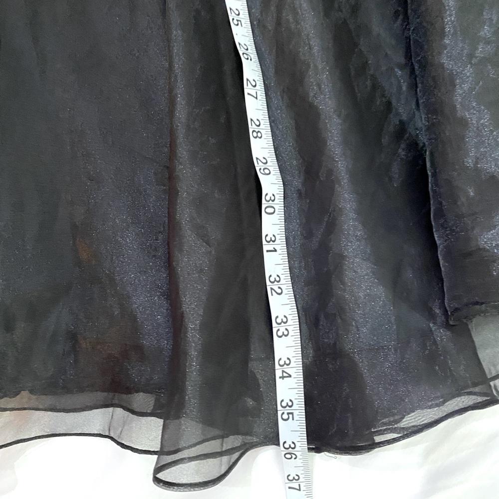 VINTAGE 90’s VICTOR COSTA Black Organza Tulle Bow Detail A-Line Maxi Skirt SZ S - Picture 8 of 8
